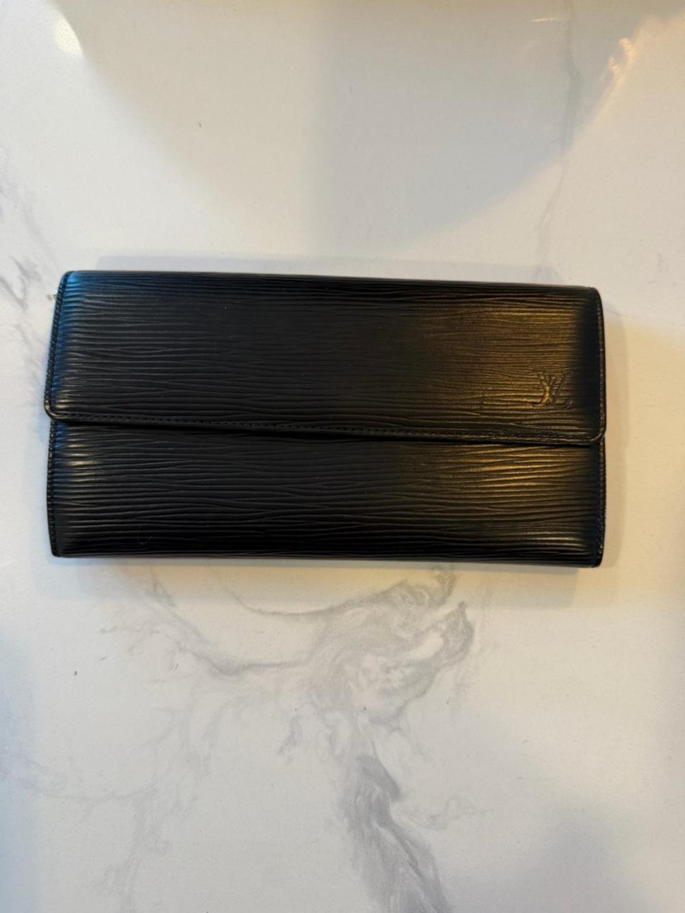 Louis Vuitton Black Epi Leather Long Wallet